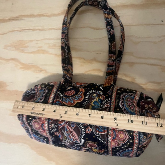 Vera Bradley Quilted Handbag Black w/Fall Colorful Paisley  Design - Picture 6 of 8